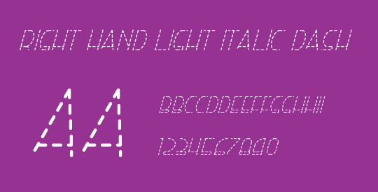 Right Hand Light Italic Dash