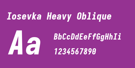 Iosevka Heavy Oblique