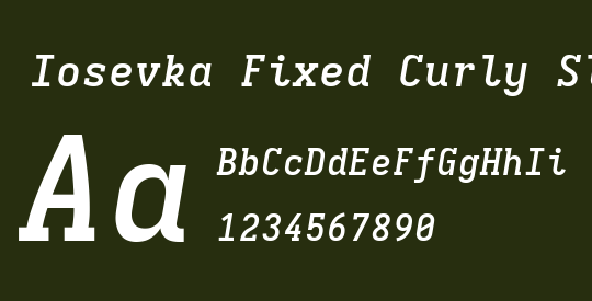 Iosevka Fixed Curly Slab SmBdEx