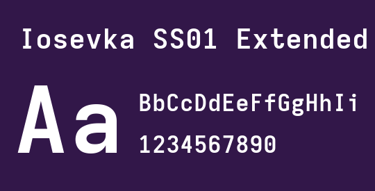 Iosevka SS01 Extended